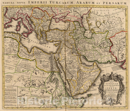 Historic Map : Turquie, Arabie, Perse., 1742, Vintage Wall Art
