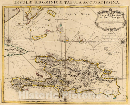 Historic Map : Saint Domingue., 1742, Vintage Wall Art