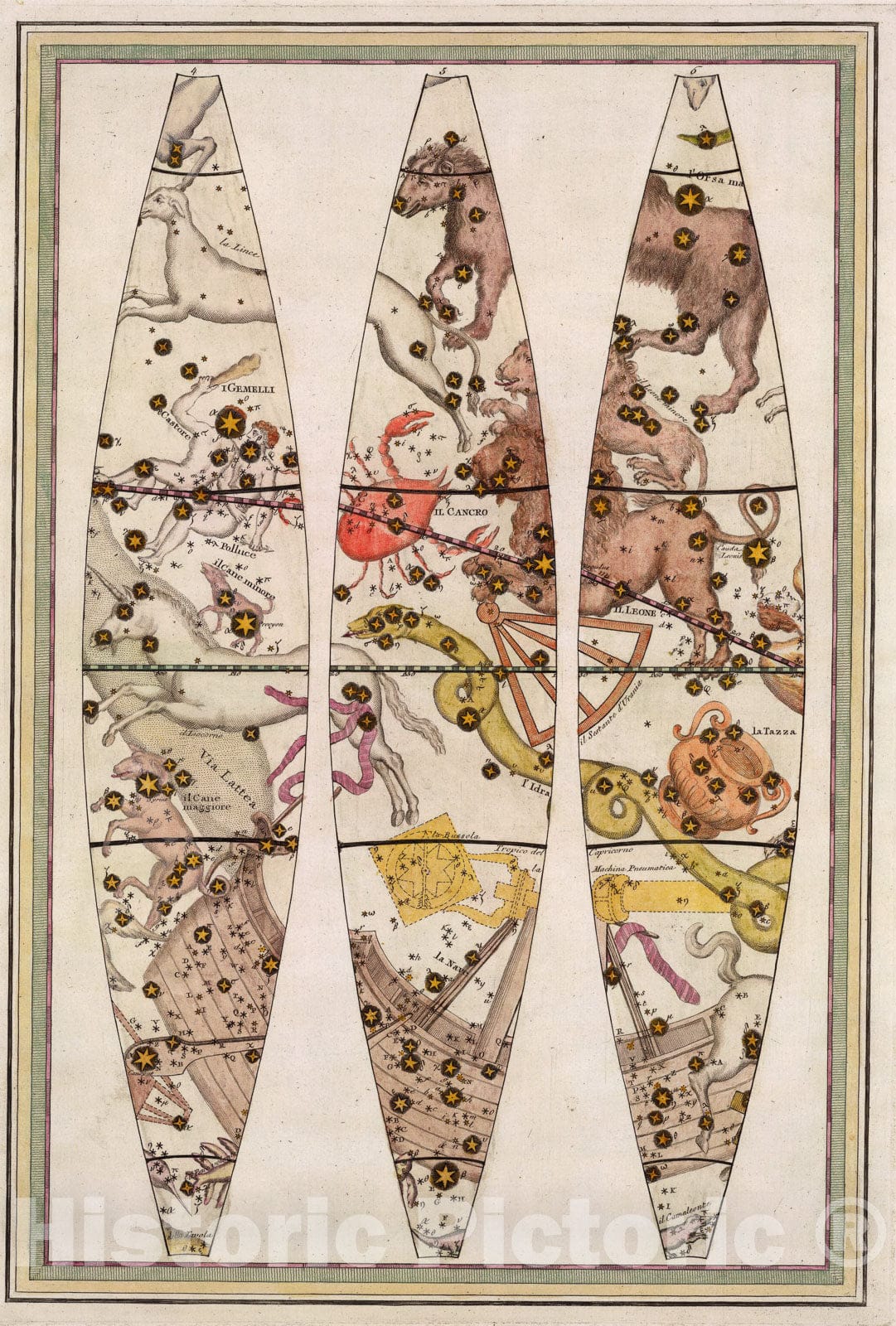 Historic Map : Globo Celeste 3., 1792, Vintage Wall Art