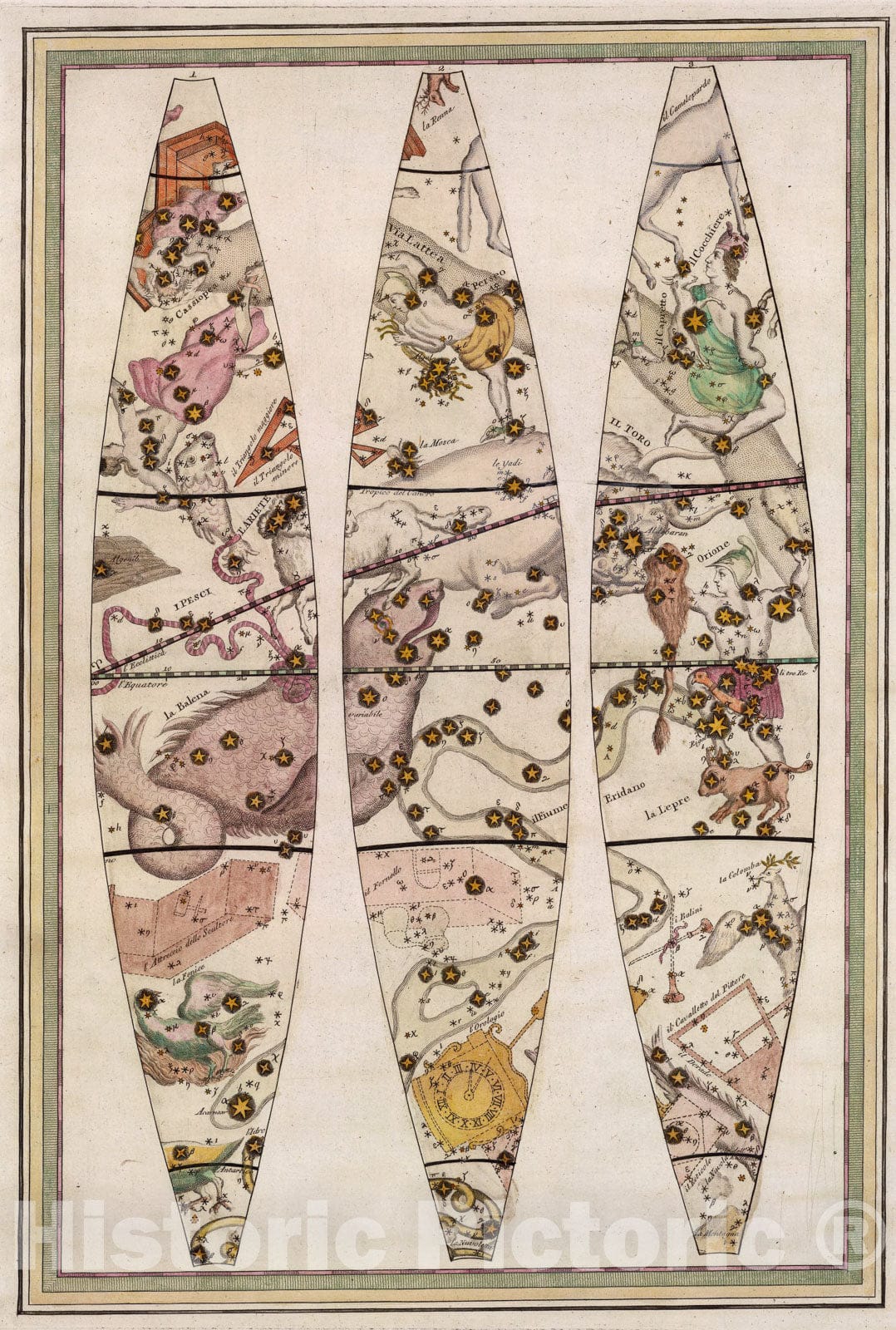 Historic Map : Globo Celeste 4., 1792, Vintage Wall Art