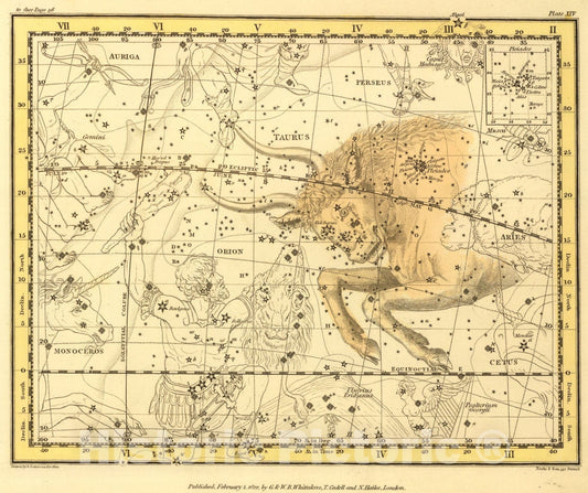 Historic Map : (Taurus), 1822, Vintage Wall Art