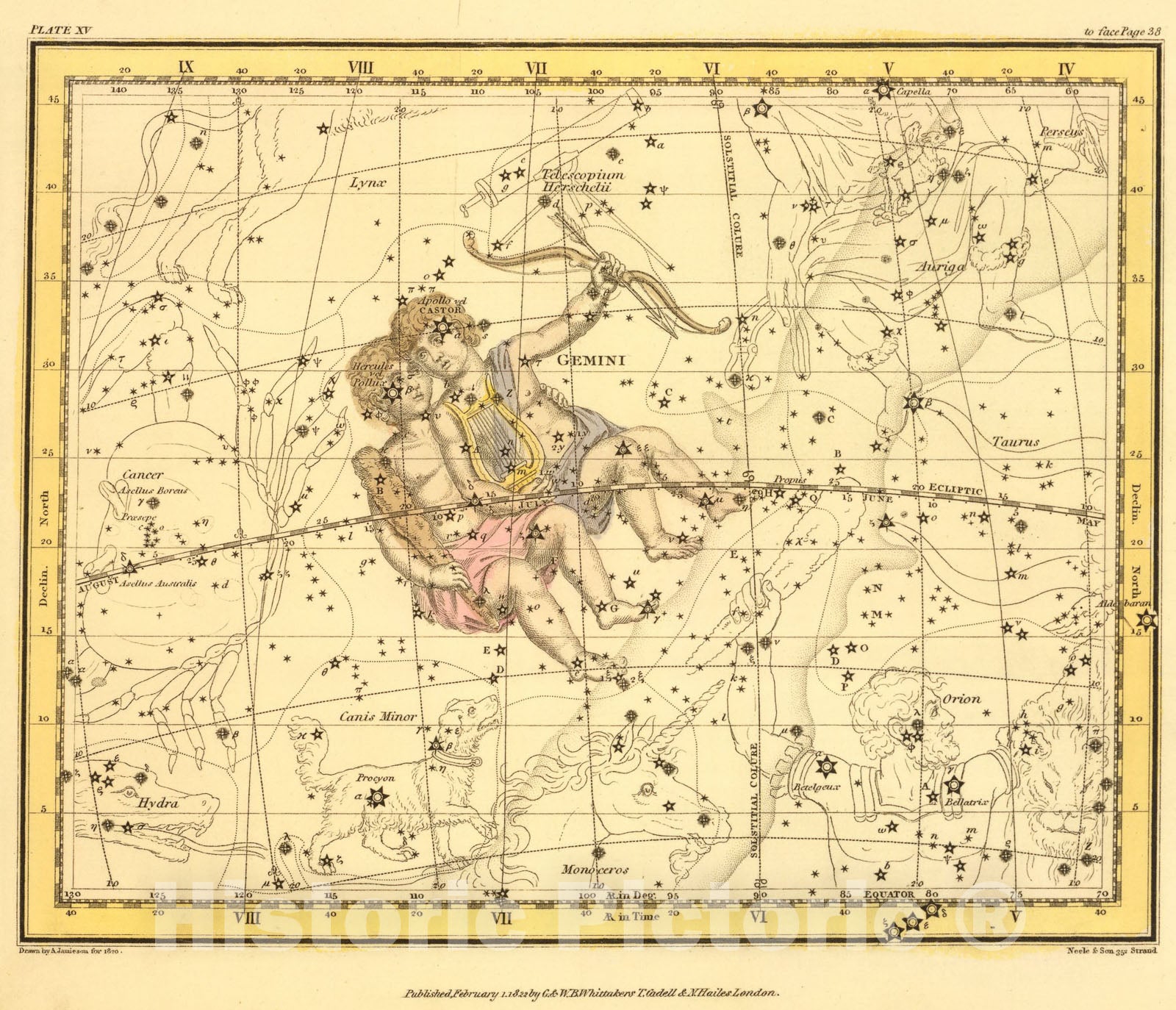 Historic Map : (Gemini), 1822, Vintage Wall Art