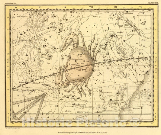 Historic Map : (Cancer), 1822, Vintage Wall Art