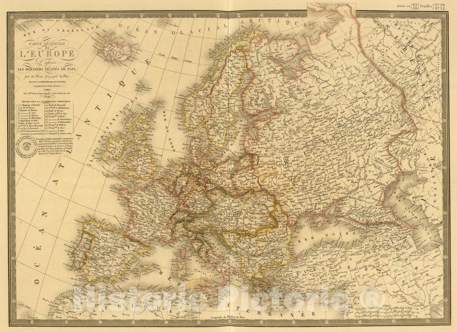 Historic Map : Suede, Norvege, Danemark., 1825, Vintage Wall Art