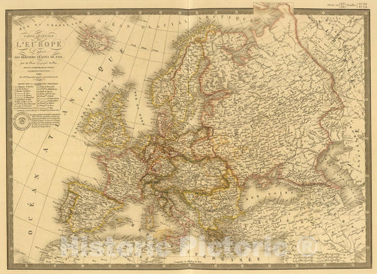 Historic Map : Suede, Norvege, Danemark., 1825, Vintage Wall Art