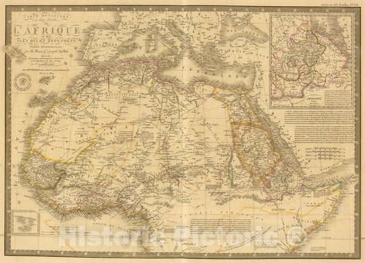 Historic Map : Afrique, septentrionale., 1834, Vintage Wall Art