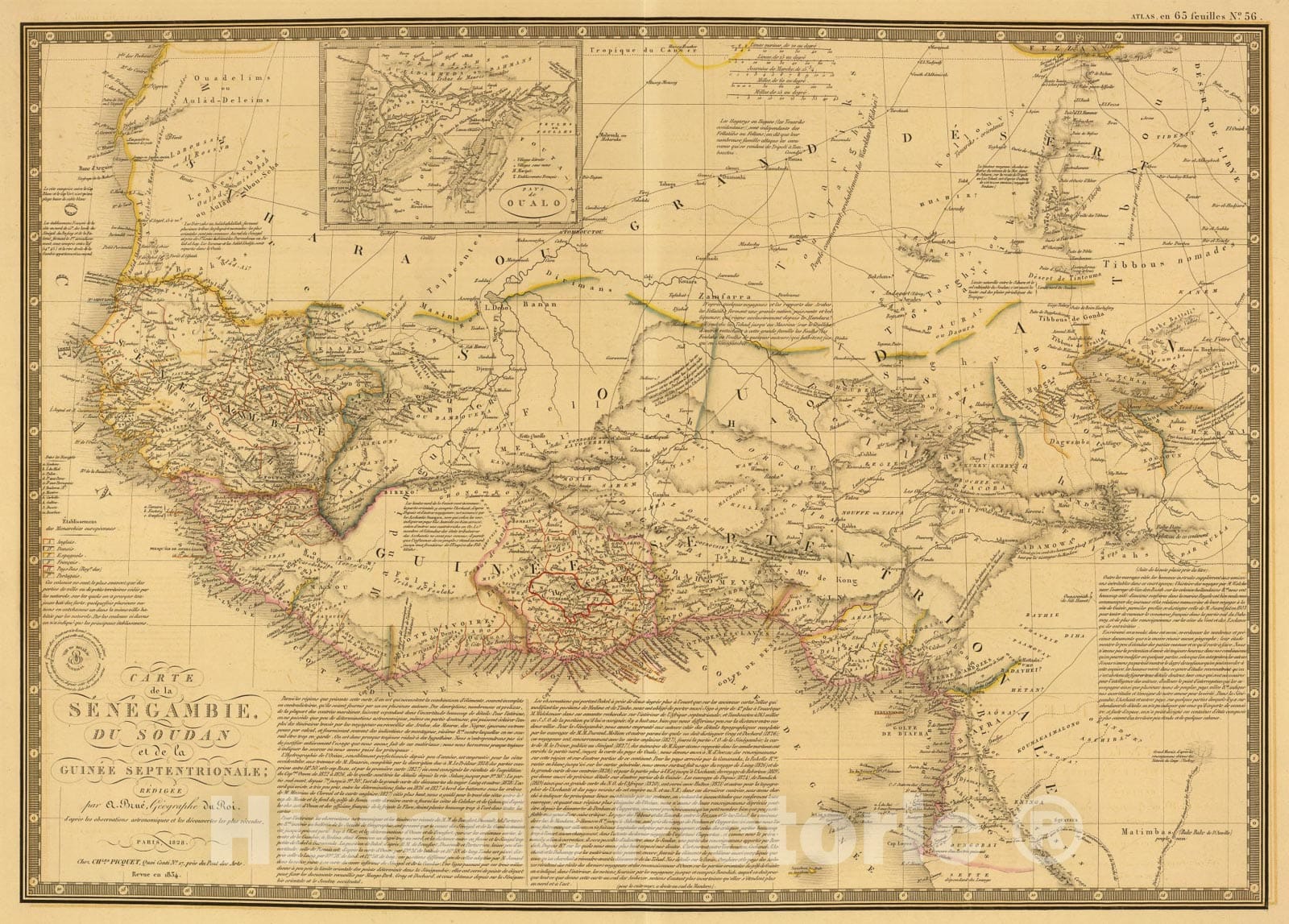 Historic Map : Senegambie, Soudan, Guinee Septentrionale., 1834, Vintage Wall Art