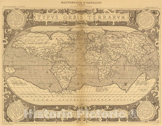 Historic Map : Typus orbis terrarum., 1874, Vintage Wall Art