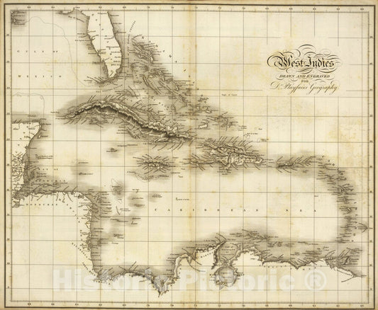 Historic Map : West Indies., 1814, Vintage Wall Art