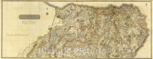 Historic Map : Composite: Aberdeen, Banff N., 1832, Vintage Wall Art
