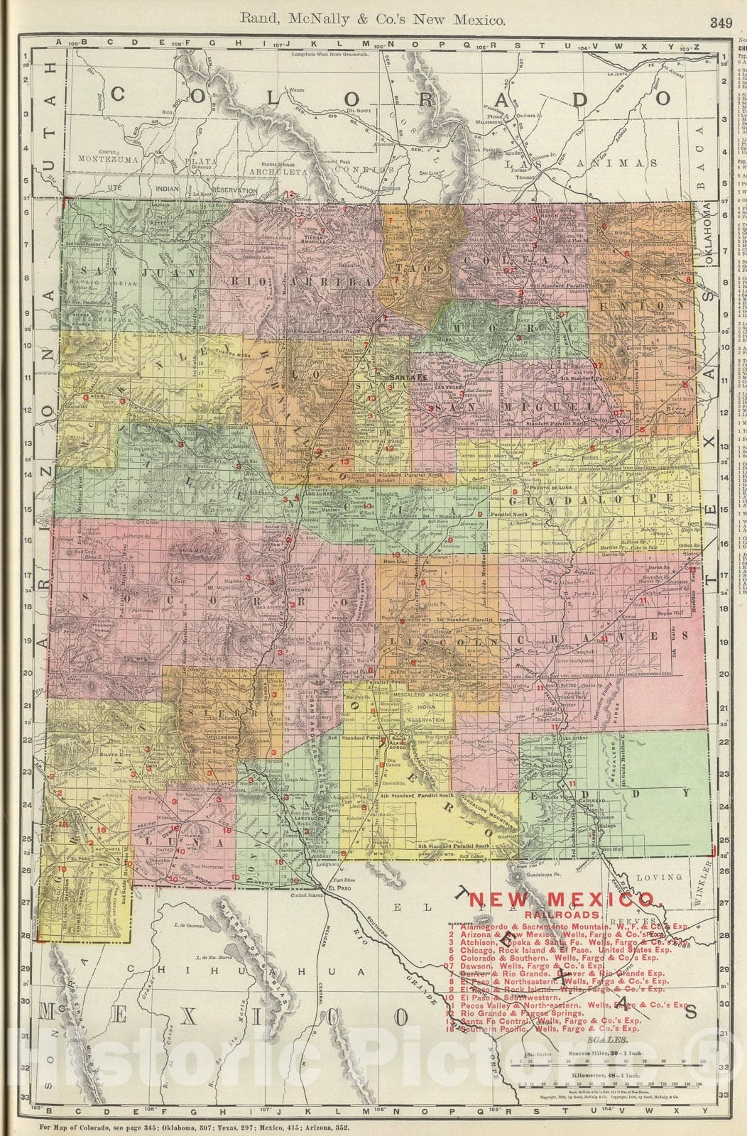 Historic Map : New Mexico., 1903, Vintage Wall Art
