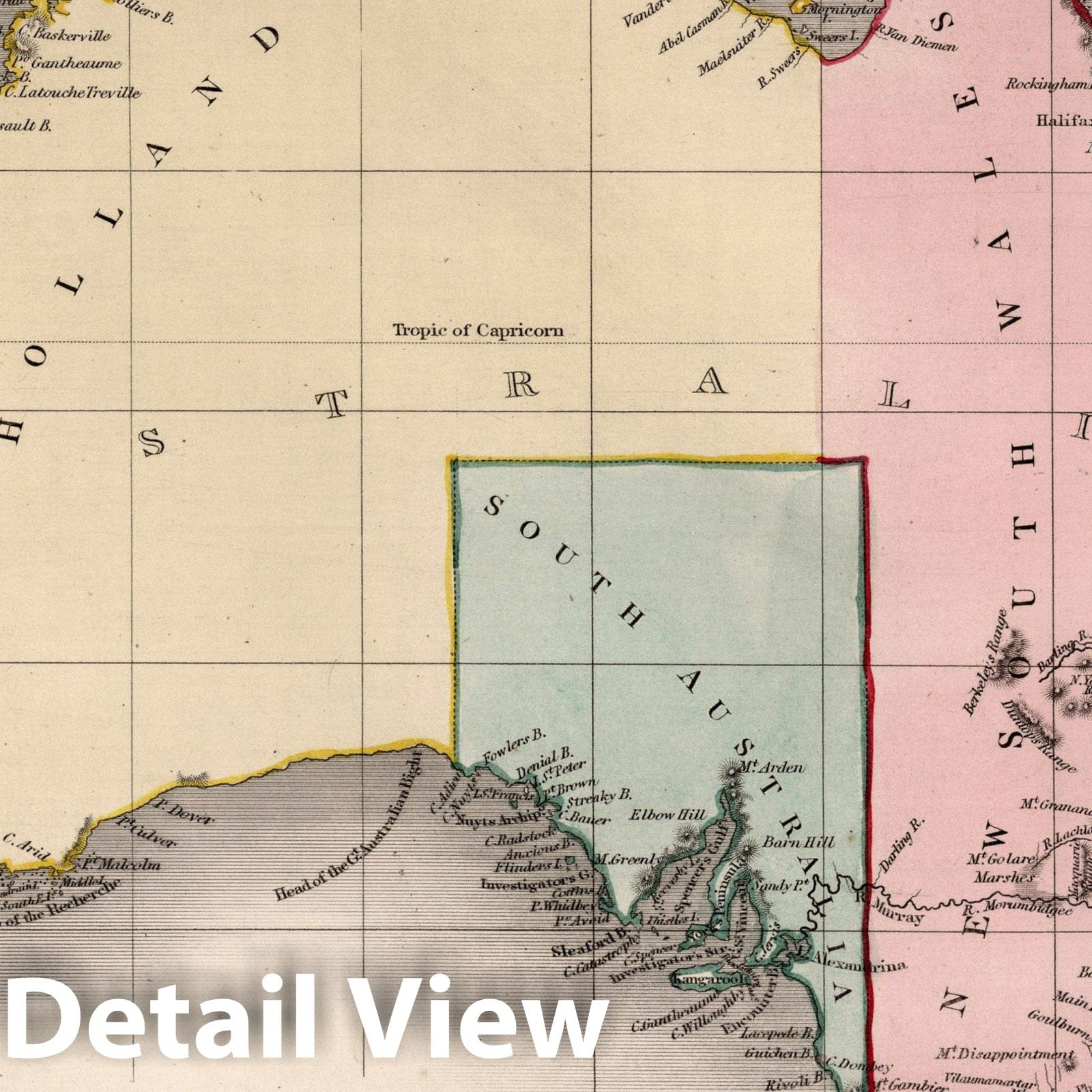 Australia - River Map, 1832 - Historical Map Print