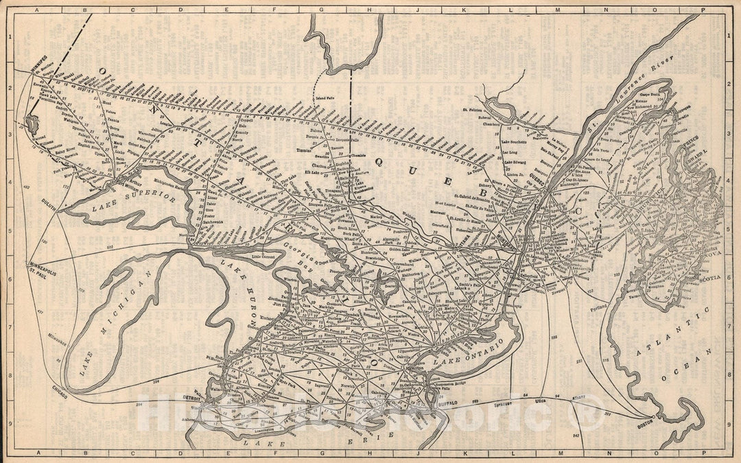 Historic Map : Ontario (Continues), Nova Scotia, Prince Edward Island, 1934, Vintage Wall Art