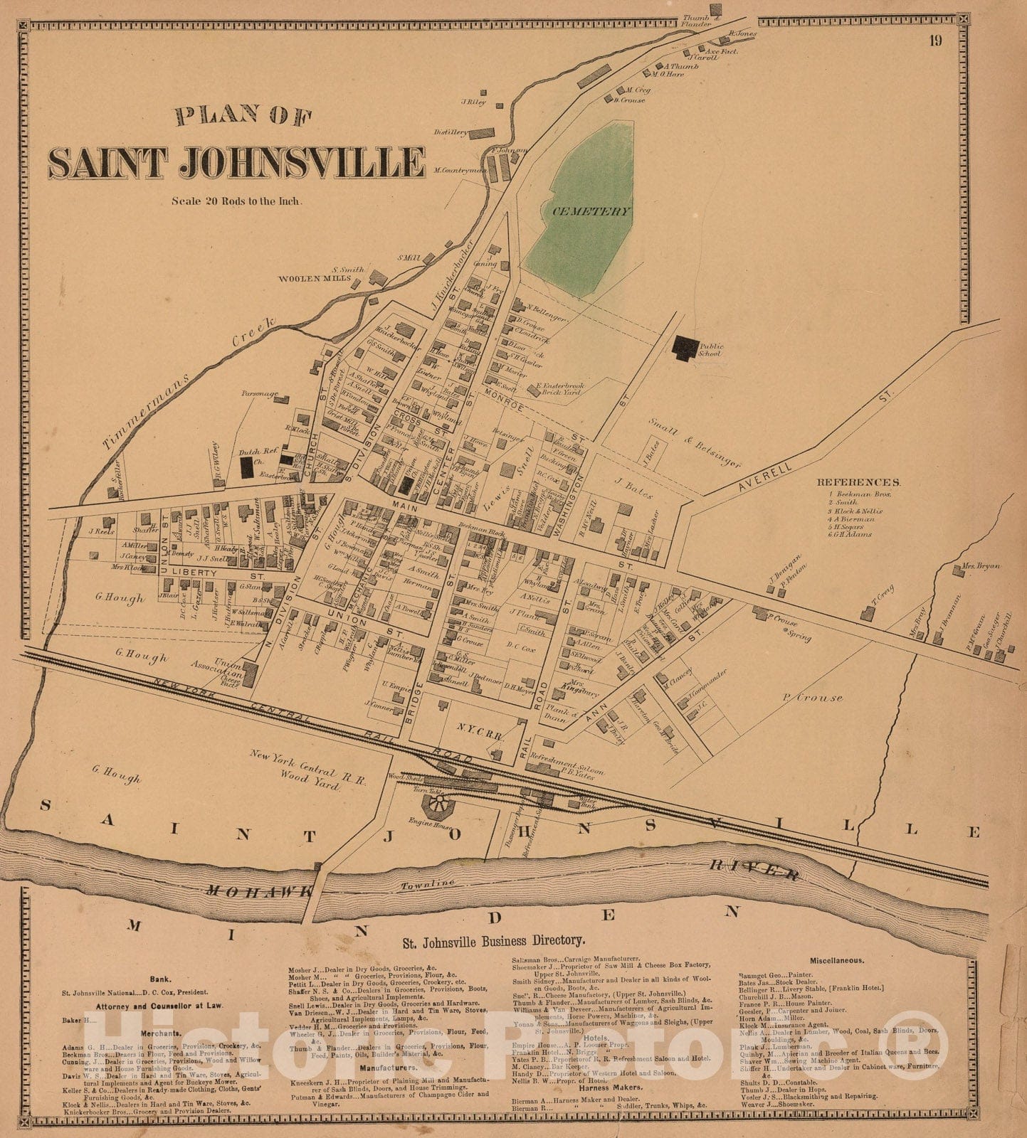 Historic Map : Saint Johnsville, New York., 1868, Vintage Wall Art