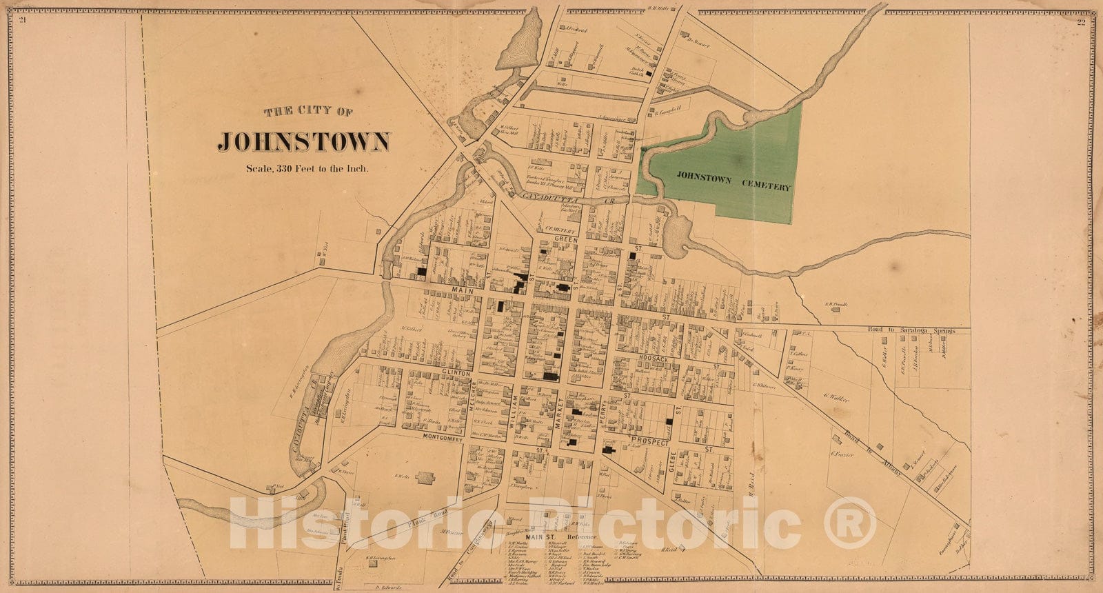 Historic Map : Mayfield and Perth, Fulton County, New York. Kingsboro. Northampton. Vails Mills. Sammonsville. West Galway., 1868, Vintage Wall Art