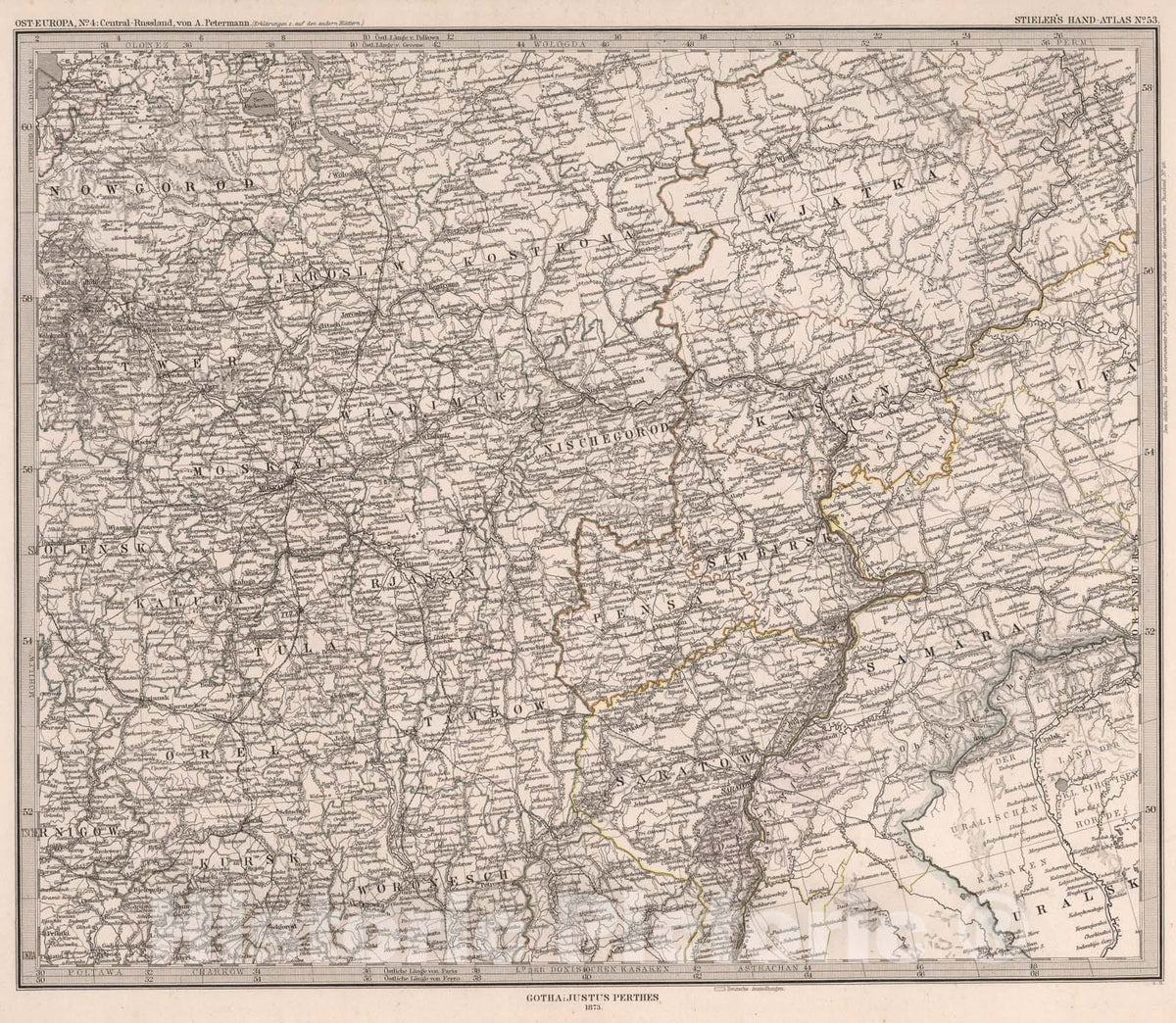 Historic Map : Ost-Europa. (Russian Federation)., 1873, Vintage Wall Art