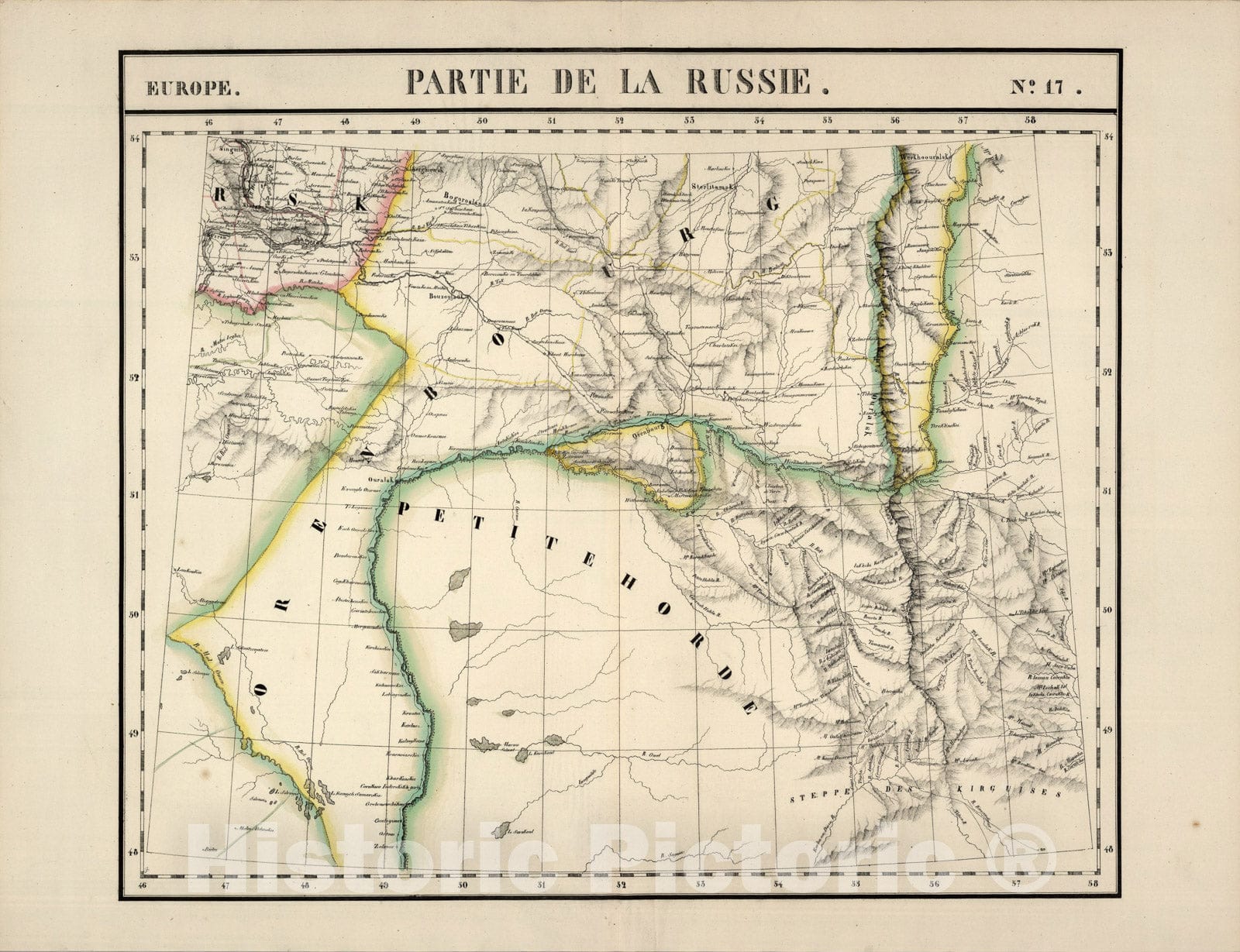Historic Map : Partie, Russie. Europe 17., 1827, Vintage Wall Art