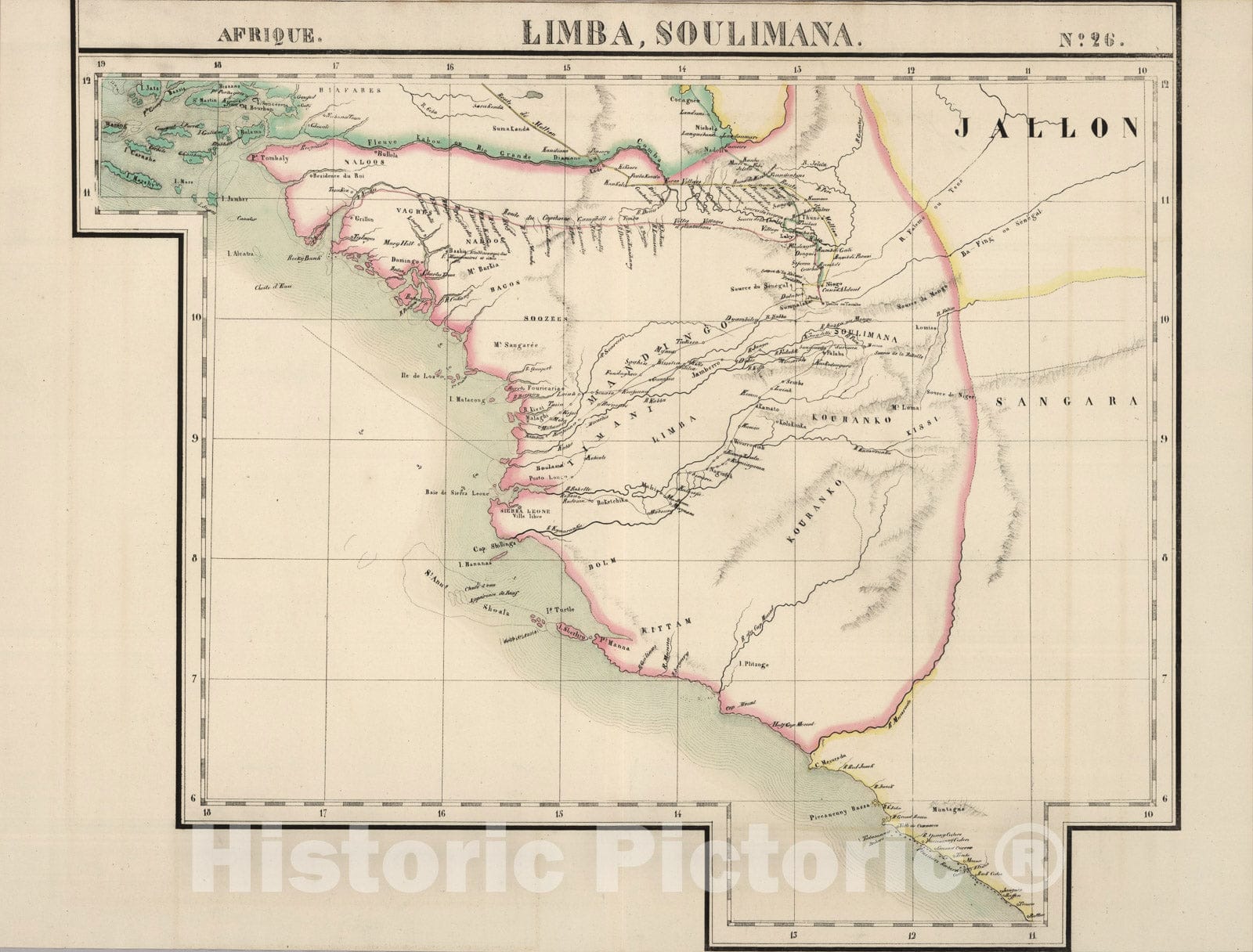 Historic Map : Sennaar. Afrique 25., 1827, Vintage Wall Art