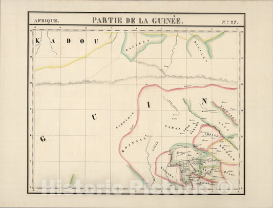 Historic Map : Partie, la Guinee. Afrique 27., 1827, Vintage Wall Art