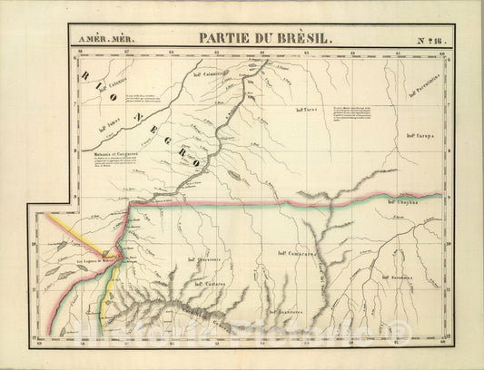 Historic Map : Partie du Bresil. Amer. Merid. 16., 1827, Vintage Wall Art