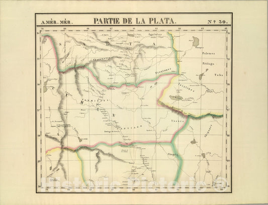 Historic Map : Partie, la Plata. Amer. Merid. 30., 1827, Vintage Wall Art