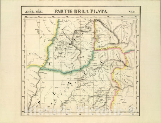 Historic Map : Partie, la Plata. Amer. Merid. 31., 1827, Vintage Wall Art