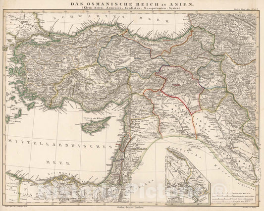 Historic Map : Das Osmanische Reich in Asien, (Ottoman Empire in Asia)., 1846, Vintage Wall Art