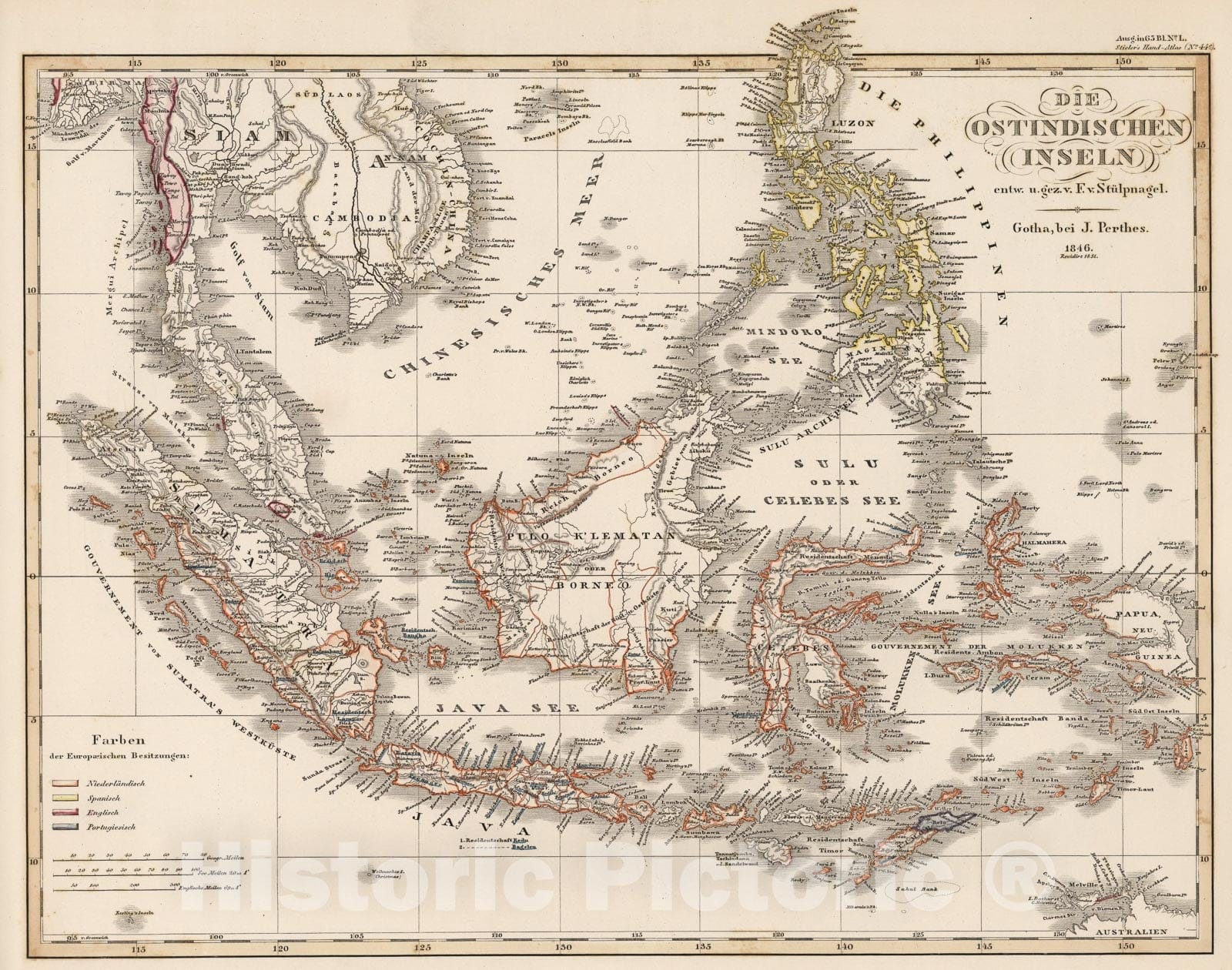 Historic Map : Die Ostindischen Inseln. (East Indies)., 1851, Vintage Wall Art