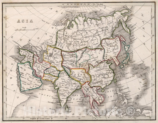 Historic Map : Asia, 1838, Vintage Wall Art