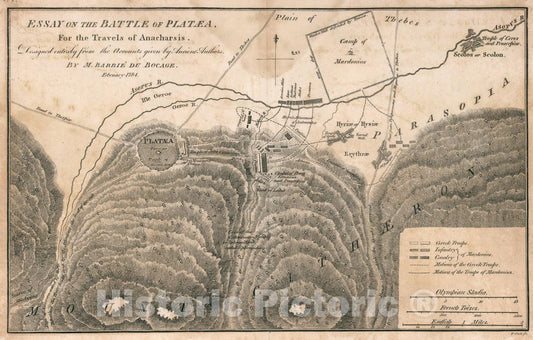 Historic Map : Essay on the Battle of Plataea. No. 4, 1784, Vintage Wall Art