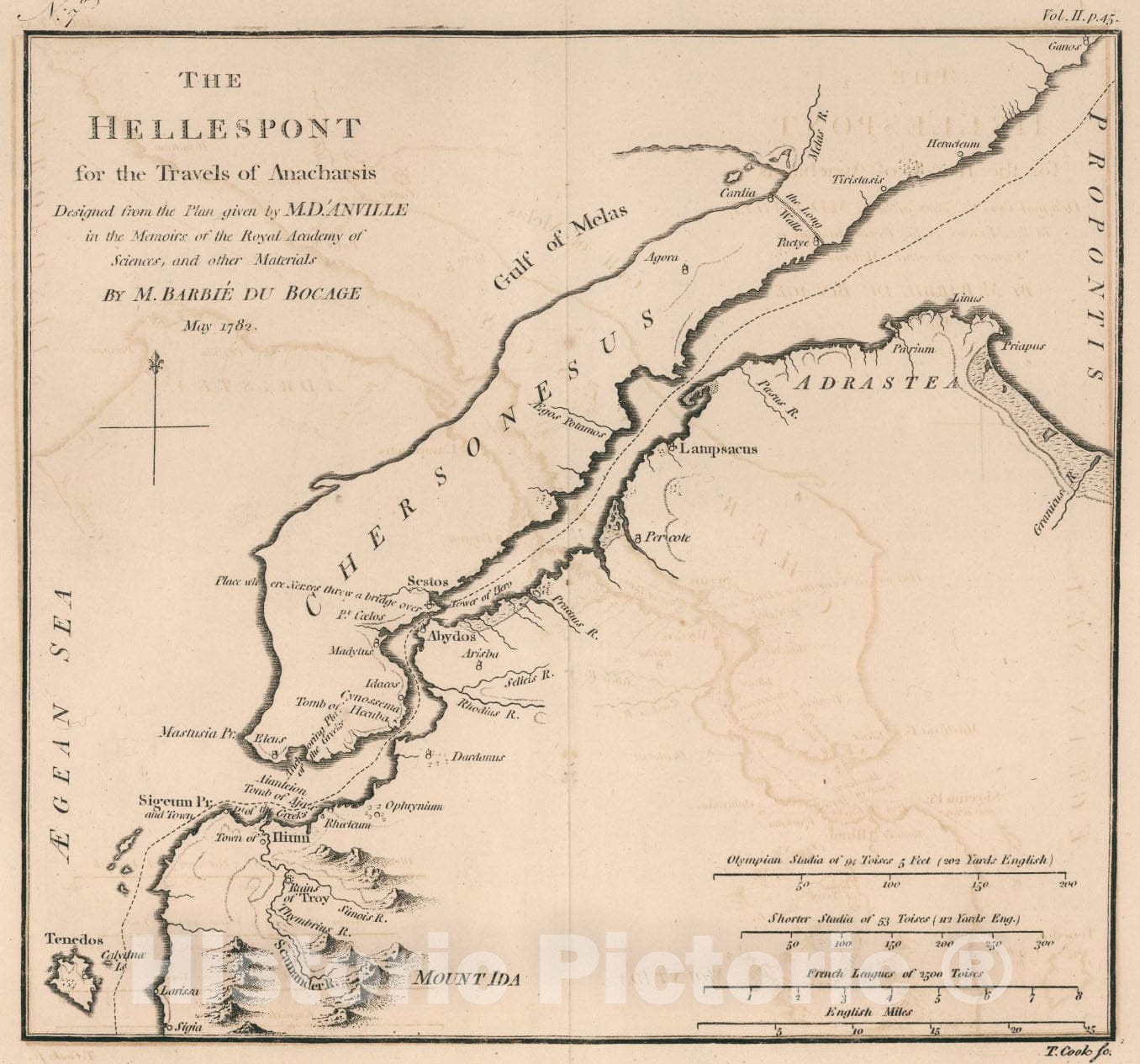Historic Map : The Hellespont. No. 7, 1782, Vintage Wall Art