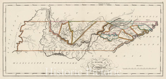 Tennessee - River Map, 1818 - Carey's General Atlas