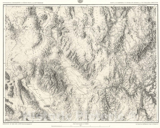 Historic Map : 66. Parts Of Eastern & Southeastern Nevada & Southwestern Utah., 1876, Vintage Wall Art