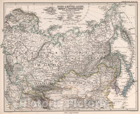 Historic Map : Nord- & Mittel-Asien (Northern and Central Asia)., 1880, Vintage Wall Art
