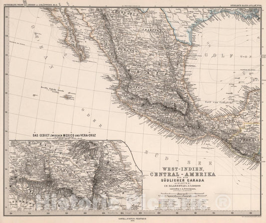 Historic Map : West-Indien in four Blattern, Bl. three (West Indies in four Sheets, Sheet three)., 1879, Vintage Wall Art