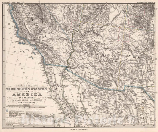 Historic Map : Vereinigte Staaten von Amerika in six Blattern, Blatt 4. (United Sates, Sheet 4)., 1881, Vintage Wall Art