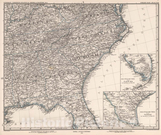 Historic Map : Vereinigte Staaten von Amerika in six Blattern, Blatt six. (United Sates, Sheet six)., 1880, Vintage Wall Art