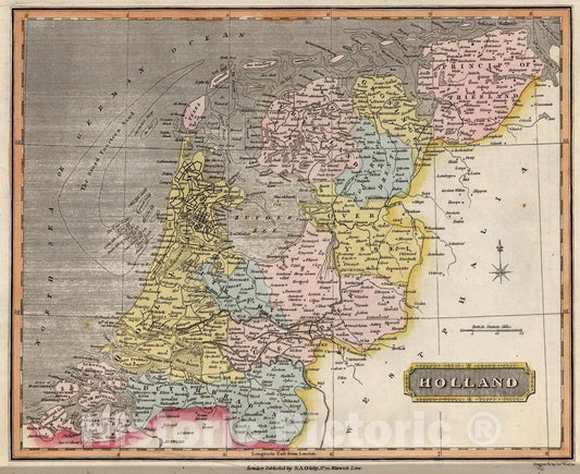 Historic Map : Holland., 1811, Vintage Wall Art