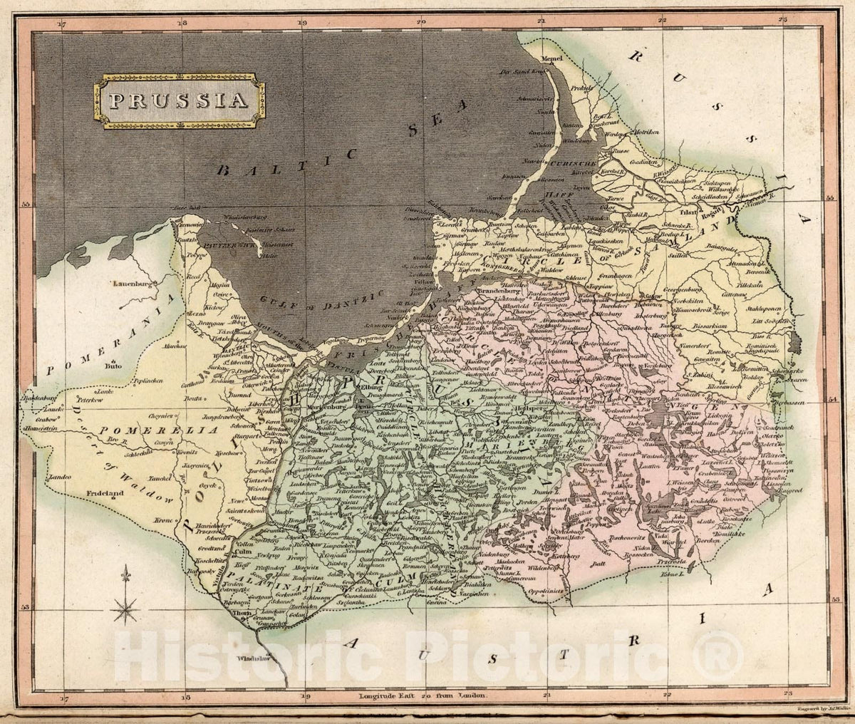 Historic Map : Prussia., 1811, Vintage Wall Art