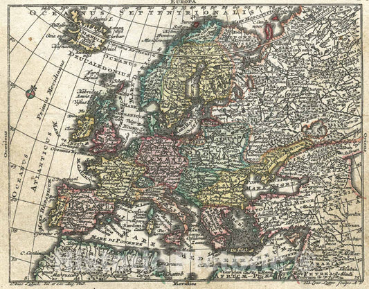 Historic Map : Europa, 1762, Vintage Wall Art