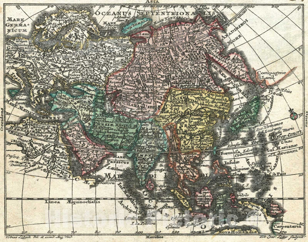 Historic Map : Asia, 1762, Vintage Wall Art