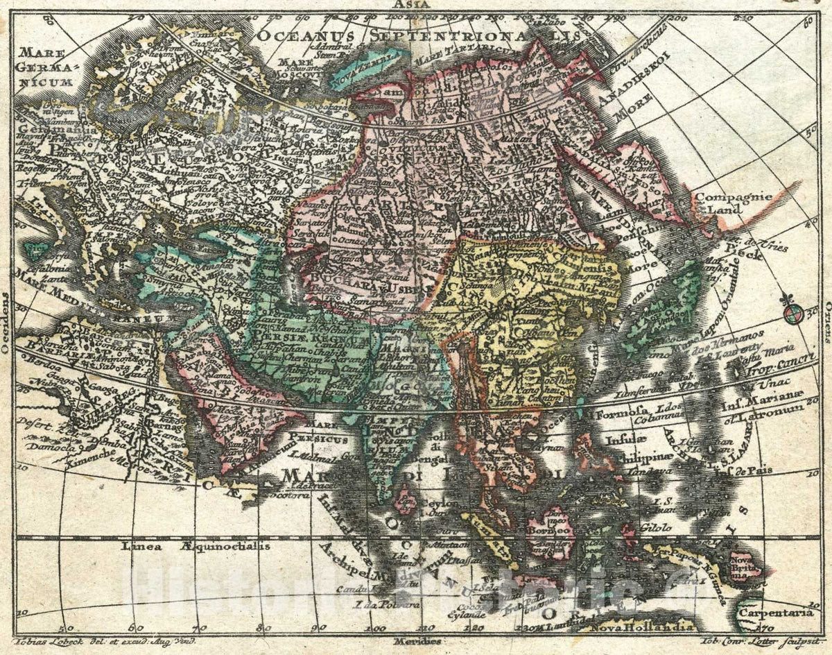 Historic Map : Asia, 1762, Vintage Wall Art