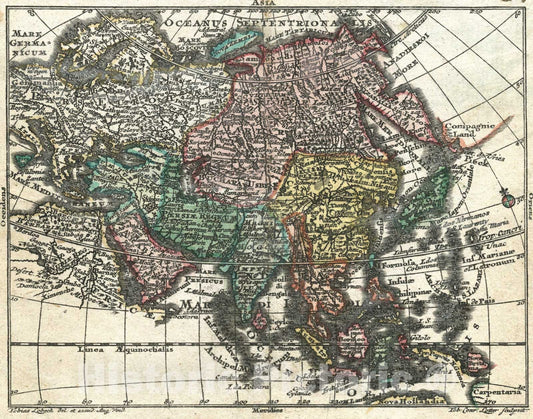 Historic Map : Asia, 1762, Vintage Wall Art