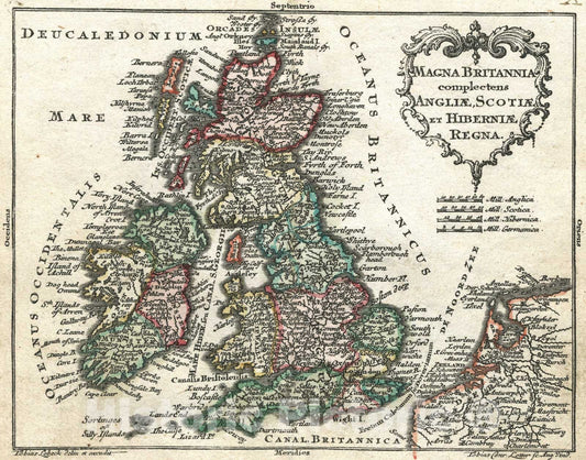 Historic Map : Magna Britannia, Complectens Angliae, Scotiae et Hiberniae Regna, 1762, Vintage Wall Art