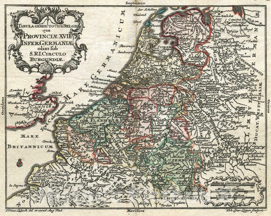 Historic Map : Tabula Generalis Totius Belgii qua Provincia XVII Infer Germania, 1762, Vintage Wall Art