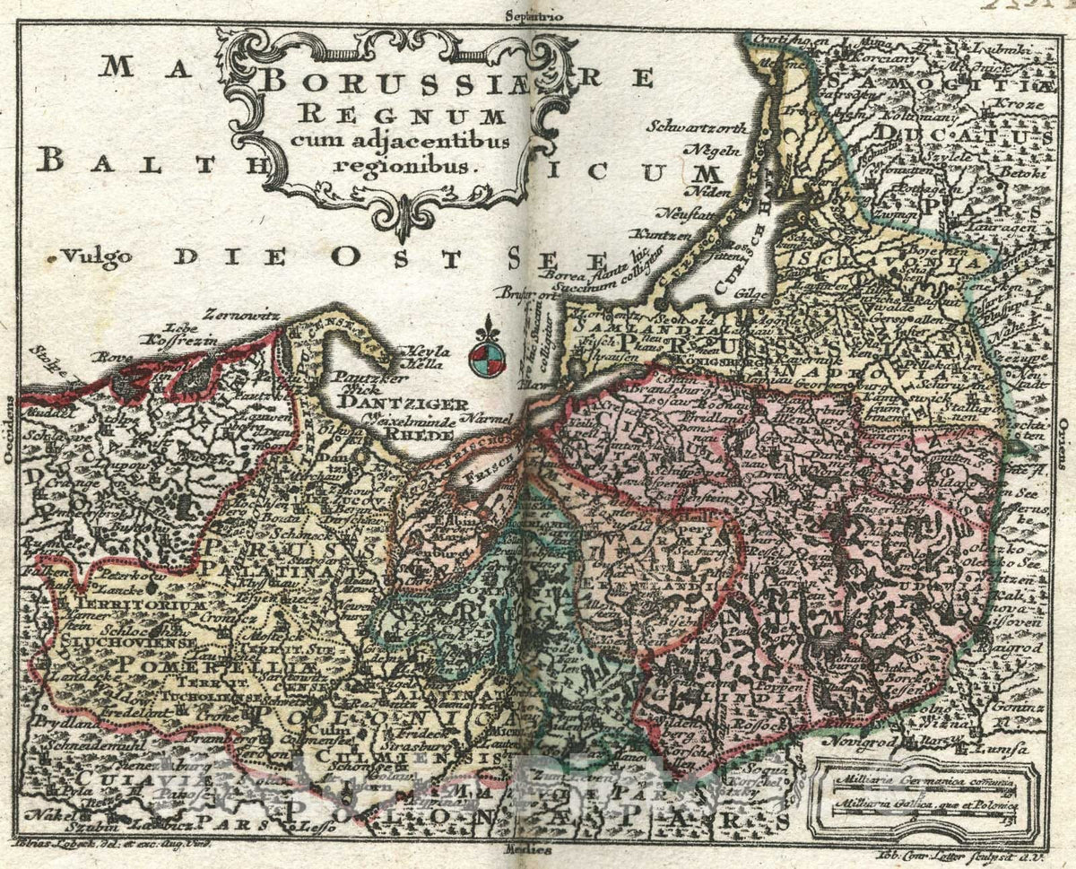 Historic Map : Borussiae Regnum cum Adjacentibus Regionibus, 1762, Vintage Wall Art