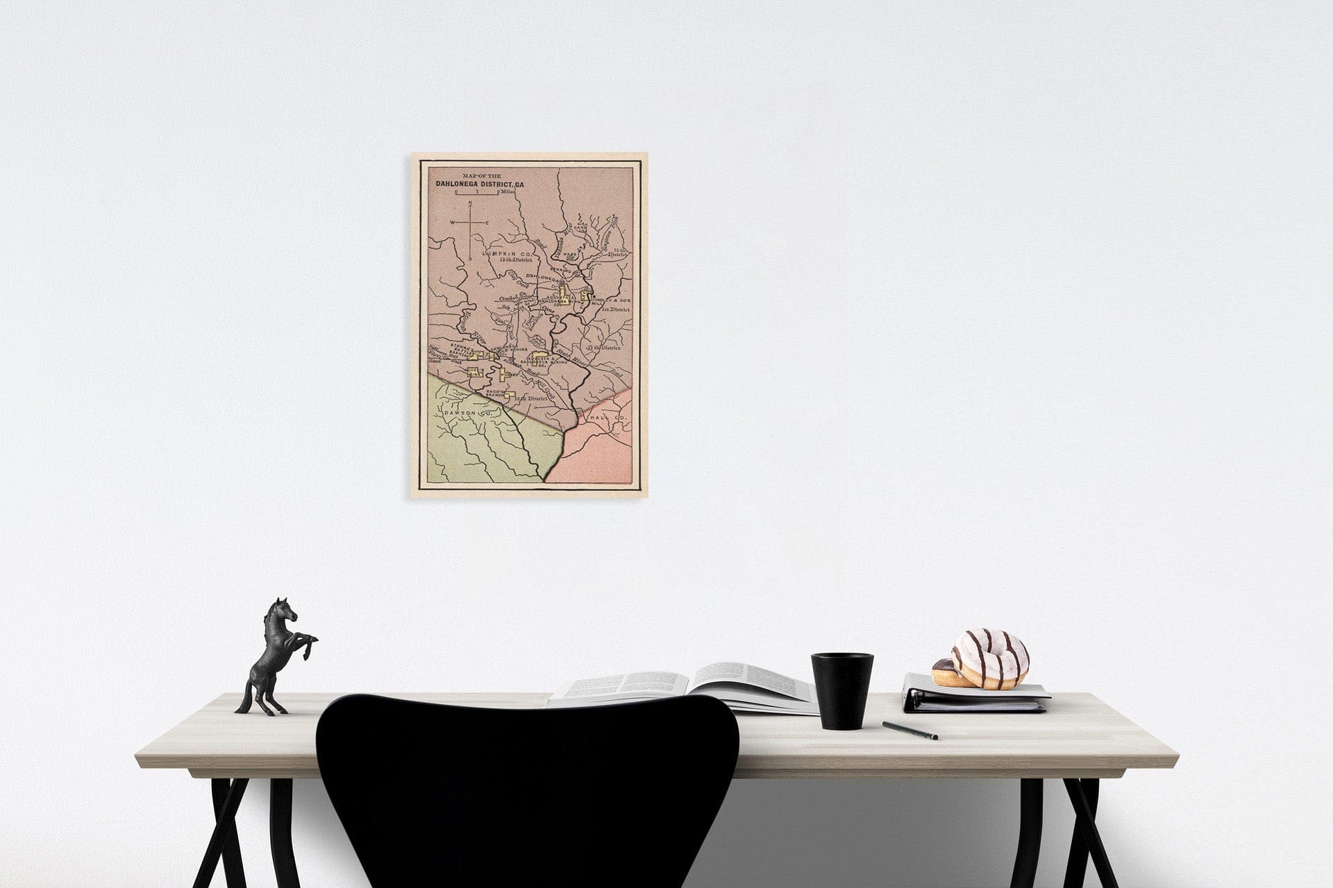 Dahlonega District, Georgia - Mining Map, 1880 - Historical Map Print