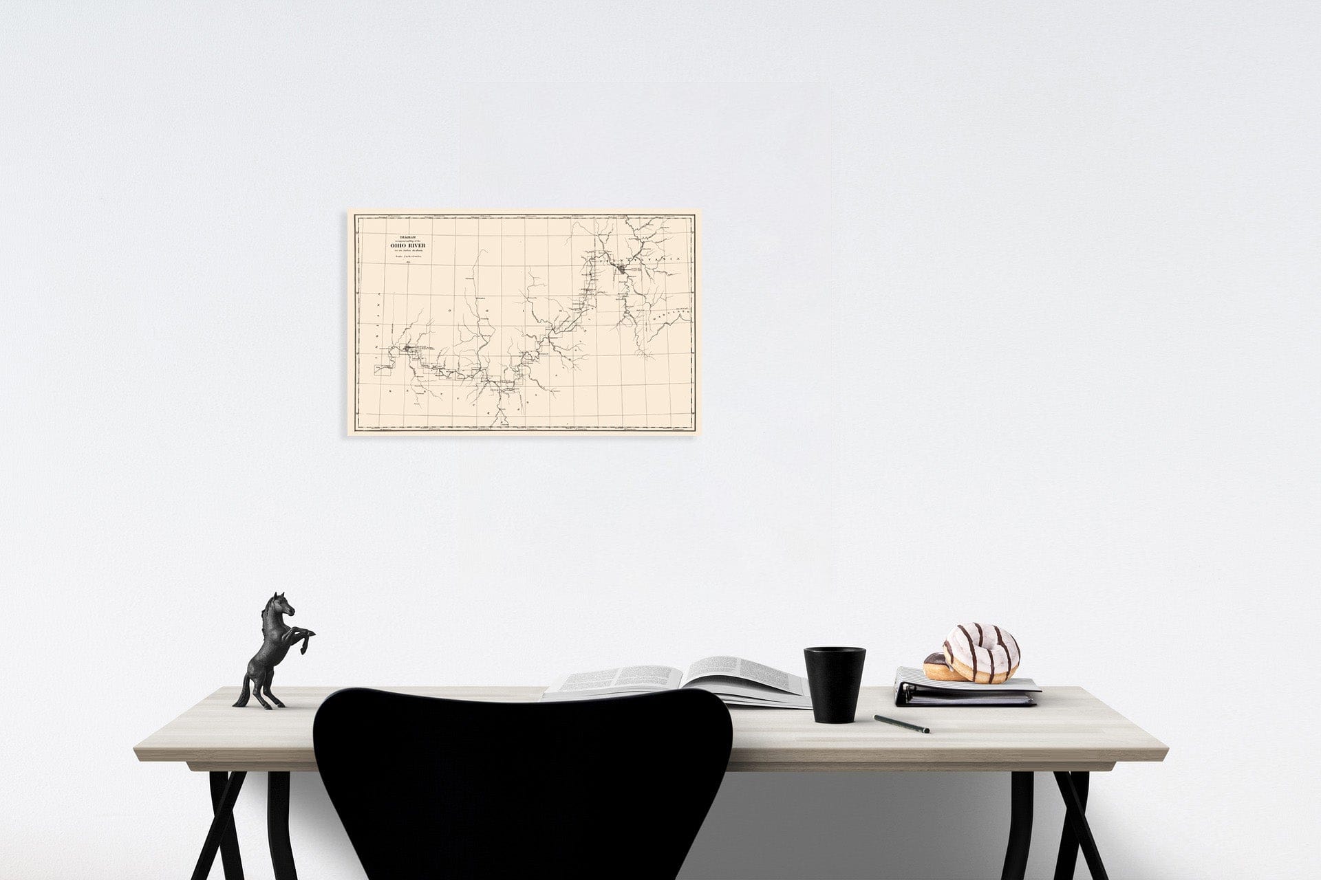 Historic Map : Index Map: No. 1. Diagram accompanying map of the Ohio River, 1881, Vintage Wall Art