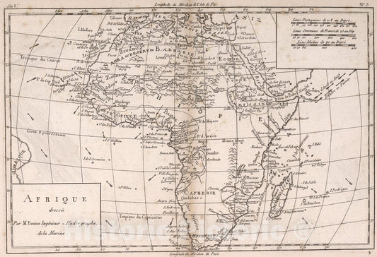 Historic Map : Afrique : dressee par M. Bonne, 1780, Vintage Wall Art
