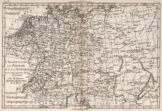 Historic Map : L'Allemagne, La Boheme, Et La Hongrie: avec une partie de la Pologne, 1780, Vintage Wall Art